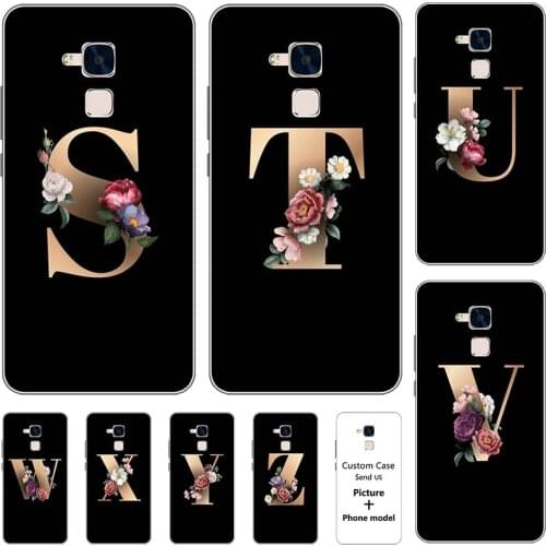 Flower 26 English Name Letters Custom Initial Case For BQ Aquaris V Soft Silicone Cover For BQ Aquaris VS Plus