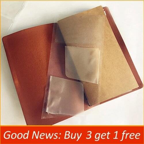 Stickers Card For Genuine Leather Notebook Cowhide Diary Spiral Multifuntional Card Organizer PVC Bag Pocket