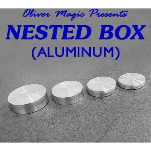 Nested Box (Aluminum) by Oliver Magic Coin Disappear Into Box Magia Magician Close Up Illusions Gimmick Props Mentalism Funny
