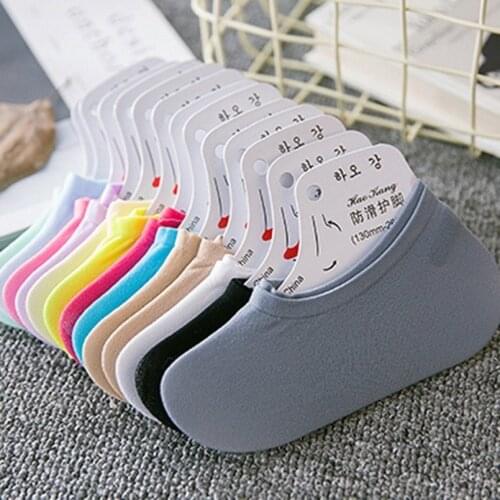 10Pair/Set Casual Cotton Women/Men Invisible Low Cut Ultrathin Cotton Boat Nonslip Loafer Boat Liner Ankle Socks No Show Socks