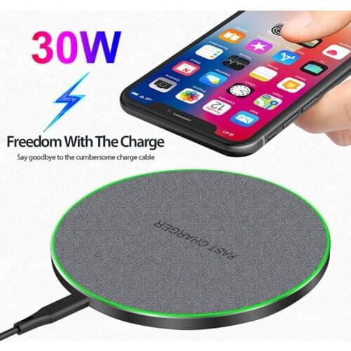 New Disc Wireless Charger For Xiaomi Mi 9 Pro 30w Mobile Phone Multi-Color QI Fast Charge For Iphone 12 X XS Max XR 8 Plus