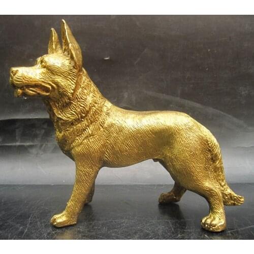 Wholesale bronze factory Copper wolfhounds feng shui decoration big zodiac dog copper dog crafts