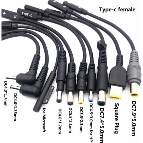 PD Spoof Adapter Plug Converter USB Type C Female to 7.4 x 5.0mm 4.5 x 3.0mm 5.5 x 2.5mm Male Laptop Dc Output Jack Connector