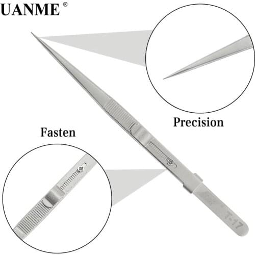 UANME 165mm Precision Adjustable Slide Lock Tweezers Anti Static for Jewelry Electronic Components Holding Tightly Repair Tools