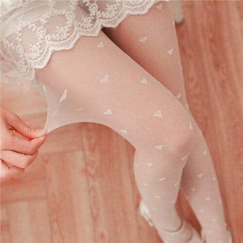Slim Sexy Lace Jacquard White Stockings Pantyhose Cute Loli Japanese Over Knee Socks Young Girl Sweet Bottoming Socks Cosplay