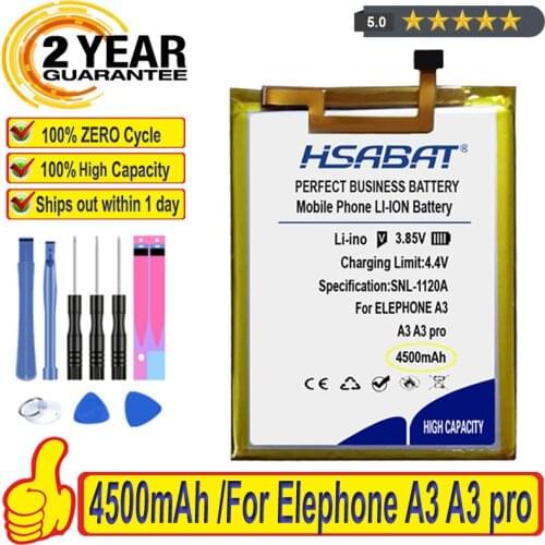Top Brand 100% New 4500mAh Battery for Elephone A3 / A3 Pro Batteries