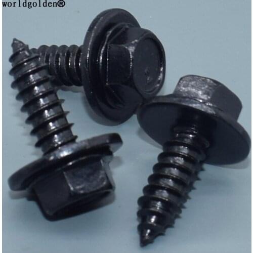 Worldgolden 100pcs auto fasteners Hexagon Tapping Screw
