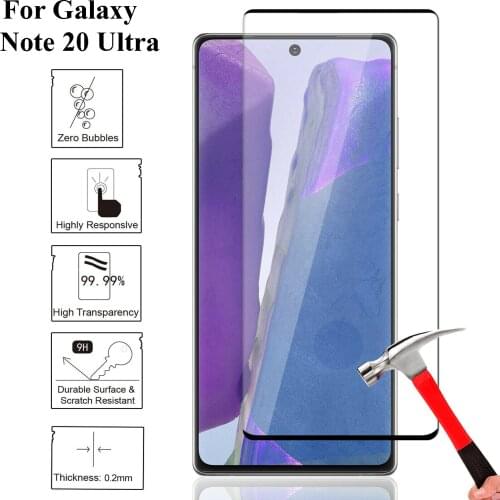 Screen Protector For Samsung Galaxy Note 20 / 20 Ultra Curved Edge Tempered Glass Protectors Full Screen Coverage Protection