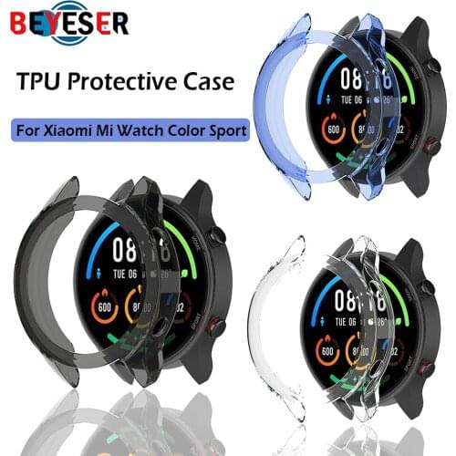 Protective Case For Xiaomi Mi Watch Color Sport Soft TPU Safety Cover on for xiaomi miwatch smart watch transparent cascarón