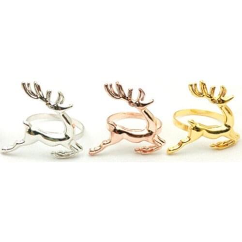 12PCS hotel set table Christmas gold silver deer napkin buckle napkin ring napkin ring cloth ring paper towel ring