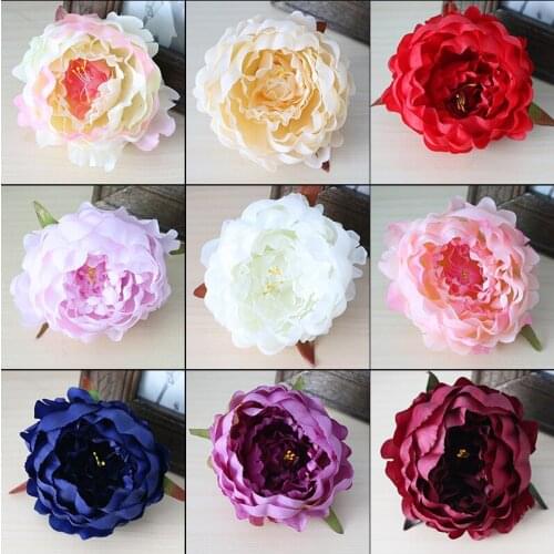 25pcs DIY artificial flower heads Hydrangea Peony Silk Wedding flowers Floral wall backdrop For hotel background decoration