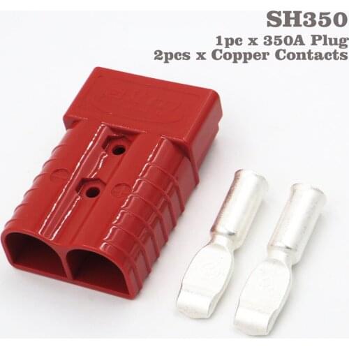350A 600V Red Color SH350 Plug Connector Double Pole with copper Contacts for Solar Panels Caravans Battery