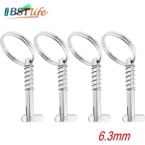 4PCS 6.3mm Marine Grade 316 Stainless Steel Quick Release Pin for Boat Bimini Top Deck Hinge Marine hardware Boat