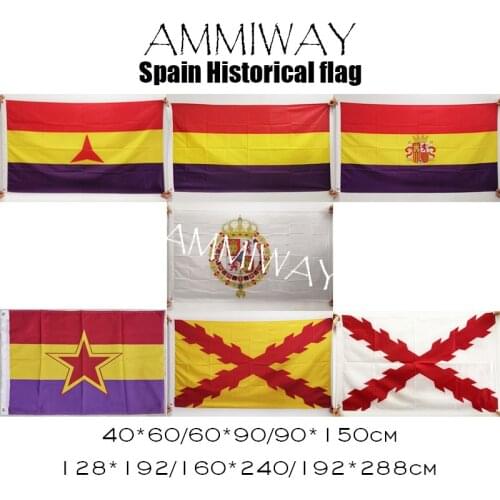 AMMIWAY Any Size Second Spanish Republic Plain 1931-1939 Historical Flags Spain Cross Of Burgundy International Brigades Flag