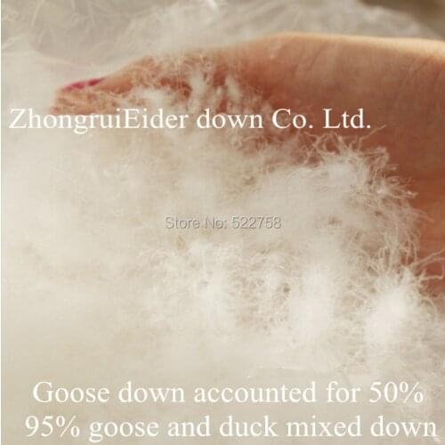 Free shipping95% white goose & duck mixed down/ goose accounted for 50% /fill power 700/comforter and jacket filler/ 0.5kg price