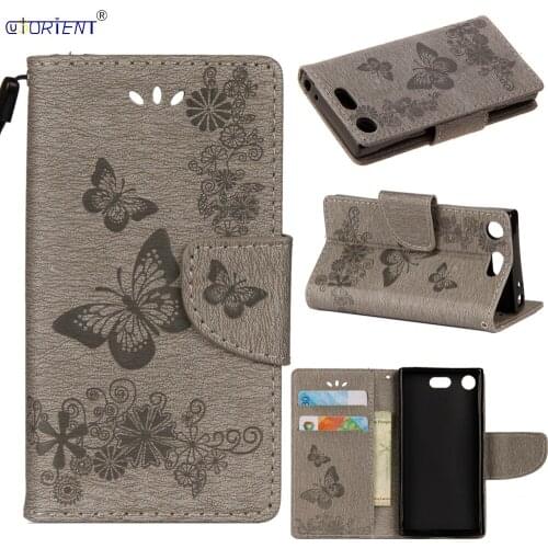 Leather Cover For Sony Xperia XZ1 Compact Flip Wallet Bumper Case G8441 G8442 Card Slot Phone Bag XperiaXZ1 Compact Fitted Cases