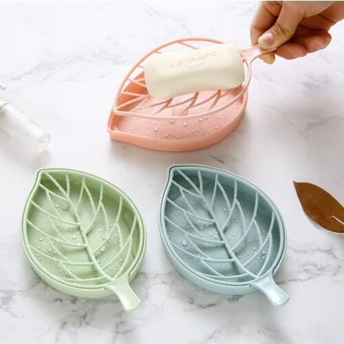 Holder Shower Household Soap Dish Stand Case Box Toilet Tray Non Slip Leaf Shape Soap Holder Draining Rack Bathroom Gadgets