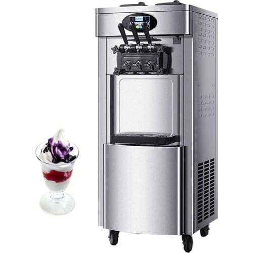 Stainless Steel Ice Cream Machine Automatic Three Flavors Soft Ice Cream Makers Machine For Sale