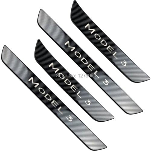 For Tesla Model 3 2018 2019 Car Door Sill Scuff Plate Kick Guard Pedal Welcome Pedal Step Protector Stainless Car Accessories