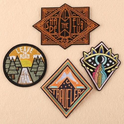 Customizable Wholesale Computer Embroidery round Embroidered Badge Embroidery Patch Cloth Label