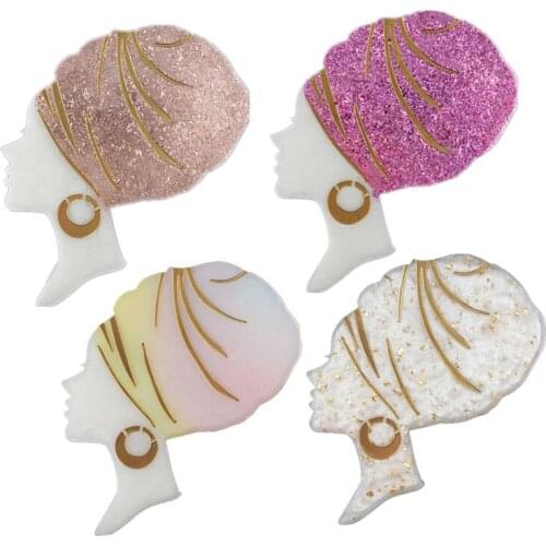 Irregular Head Beauty Female with Kerchief Coaster Silicone Mold Epoxy Resin Molds Casting DIY Jewelry Holder Home Decoration