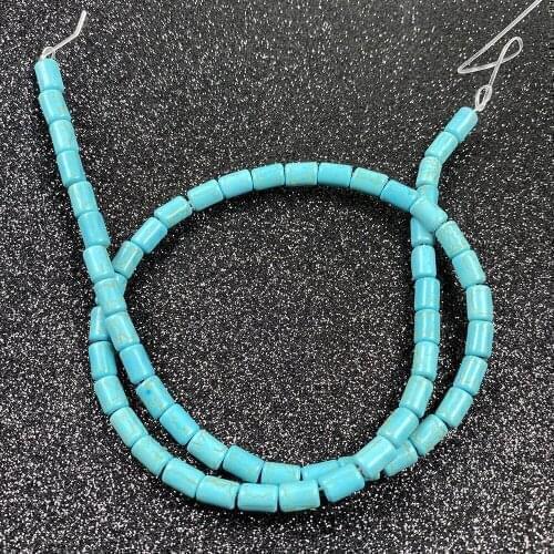 New 2020 Natural Blue Turquoises Cylinder Shape Loose Beads Charms for Making DIY Jewelry Necklace Bracelet Accessories