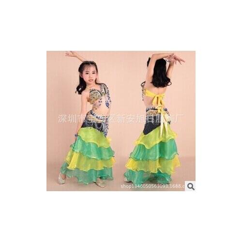 New design high quality kids belly dance costumes Bollywood Costume Danza Del Vientre Girls indian Clothese for dancing