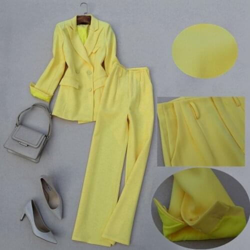 Womens Spring New Fashion Suit Suit, Female Celebrity Temperament Was Thin, Wide-leg Pants, Two-piece Suit, Loose