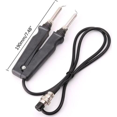 OOTDTY 902 ESD SMD Double Soldering Iron Tweezer Handle Clip Heating Plier Soldering Station Accessories