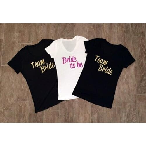 Personalized Wedding Team bride Entourage V-Neck bridesmaid t shirts Bachelorette party tanks tops company gifts party favors