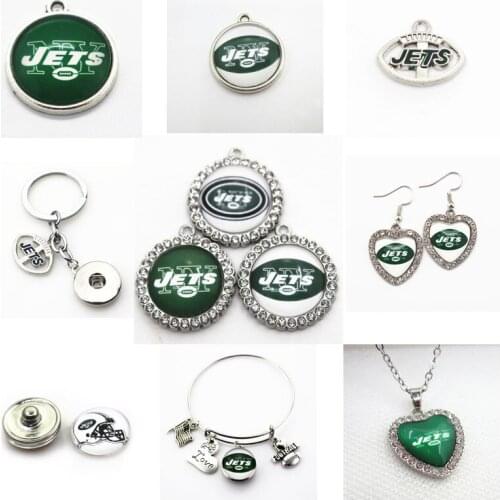 Football New York Dangle Charms Jet Mix Style DIY Pendant Bracelet Necklace Earrings Jewelry Making Accessories