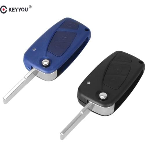 KEYYOU Flip Folding Remote Car Key Case Shell Cover 3 Buttons For Fiat Punto Stilo Idea Ducato Panda Doblo Bravo SIP22 Blade