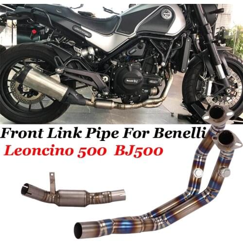 Slip On For Benelli Leoncino 500 BJ500 Motorcycle System Exhaust Escape Muffler Titanium Alloy Front Middle Link Pipe Cat Delete