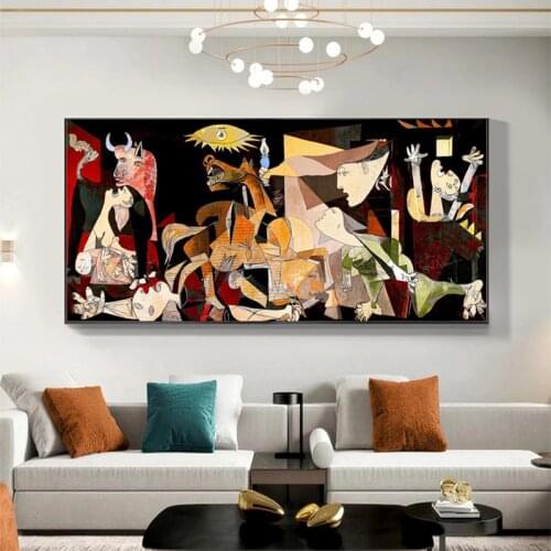 Modern Famous Picasso Guernica Canvas Wall Art Posters and Prints Canvas Painting Reproductions Wall Art Home Bedroom Decoration