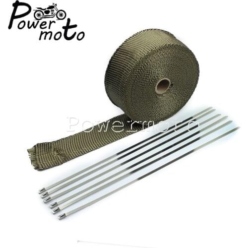 Motorcycle 0.05*10m Exhaust Muffler Heat Tape For Harley Honda Yamaha Suzuki Roll Header Downpipe Heat Resistant Wrap