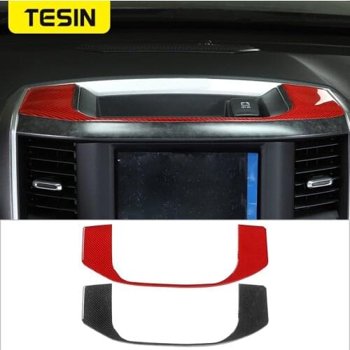 TESIN Car Center Console Storage Box Panel Decoration Cover Trim Stickers For Dodge RAM 1500 2018-2021 Car Interior Accessories