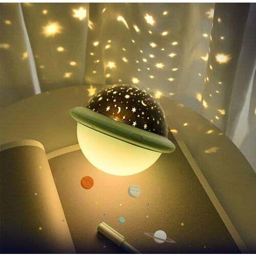 UFO Shape Starry Sky Rotating Projector USB Night Light LED Laser Night Lights Gift for Kids Children living/Bedroom