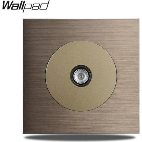 Wallpad L6 TV Television Female Jack Wiring Outlet Wall Socket Brown Brushed Aluminum Panel 86 * 86mm