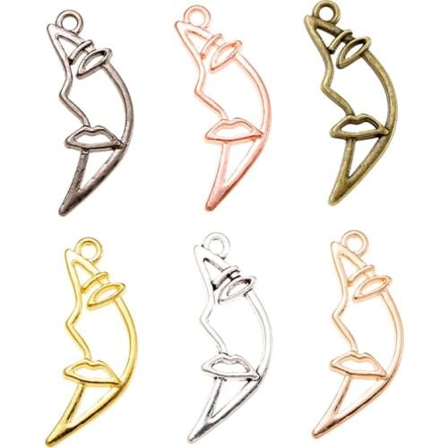 YuenZ 20 pcs six Color Moon Connector Charms Alloy Metal Pendant For DIY Handmade Jewelry Accessories Making