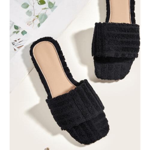 ZAR Brand Slippers Women Summer Luxury 2021 New Fashion Round Toe Net Yarn Flat-Heeled Beach Sandals Plus Size41 Chaussure Femme