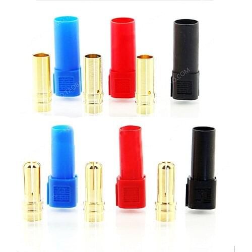 1 Pair AMASS XT150 Connector Adapter Male Female Plug 6mm Gold Banana Bullet Plug