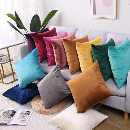 1Pcs 45*45CM Nordic Solid Color Velvet Sofa Cushion pillowcase Simple Home Supplies Pillowcase
