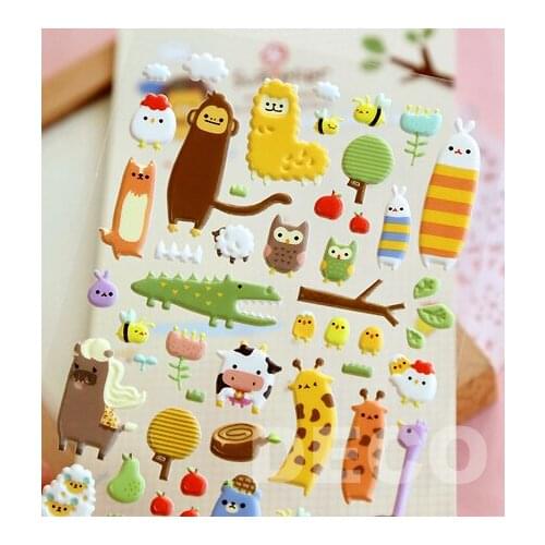 1PC NEW 3D Animal Stickers DIY Decorate Books Quality Children Stationery Supplies (SS-6926)