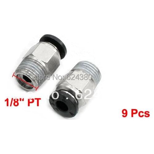 10 Pcs 4mm OD Tube 1/8" PT Male Thread Push In to Connect One Touch Quick Connector Pneumatic Air Fittings Straight