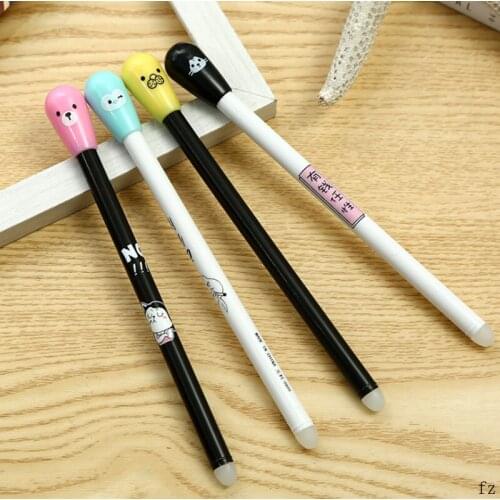144 Pcs Erasable Pen Kawaii Match Design Gel Pen 0.38mm Black Ink Pens for School Office Supplies