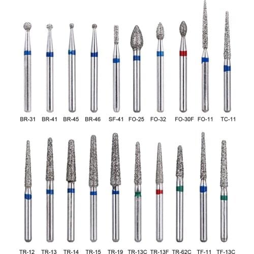 200pcs/40Boxes Dental Diamond Burs Drill Dental Burs Dia-burs for High Speed Handpiece Medium FG 1.6M Dentist