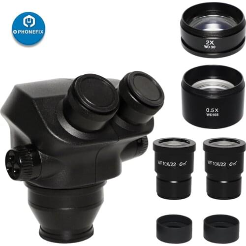 3.5X-90X 7X-45X Super Widefield Stereo Microscope Binocular Head + WF10X/22mm Eyepiece Microscope Accessories for PCB Repair