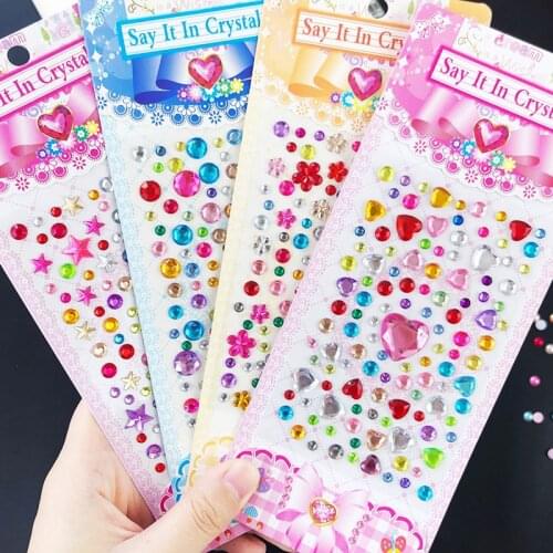 4Sheets 3D Gem Stickers 470pcs Self Adhesive Jewel Children Kids DIYArt Crafts Sparkly Flatback Rhinestone Crystal Sticker Girls