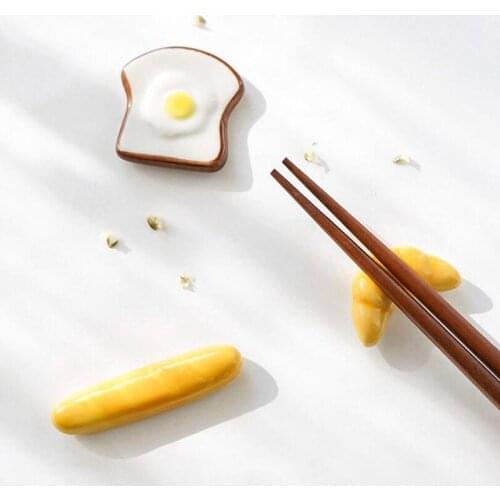 4pcs/set Japanese Style Creative Bread Breakfast Decoration Kitchen Utensil Chopstick Rest Holder Chopstick Shelf Pen Rack