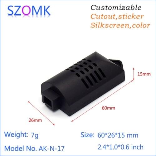 4 pieces a lot, 60*26*15mm plastic temperature humidity sensor instrument housing szomk hot sales plastic project box
